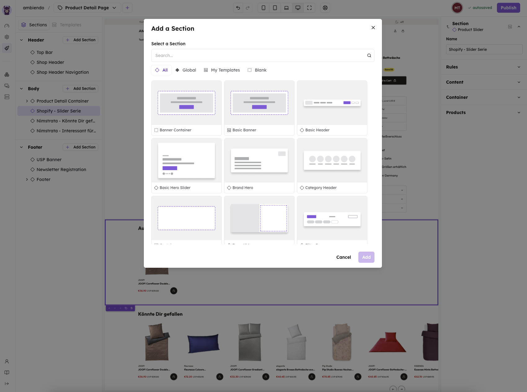 Laioutr UI Sections